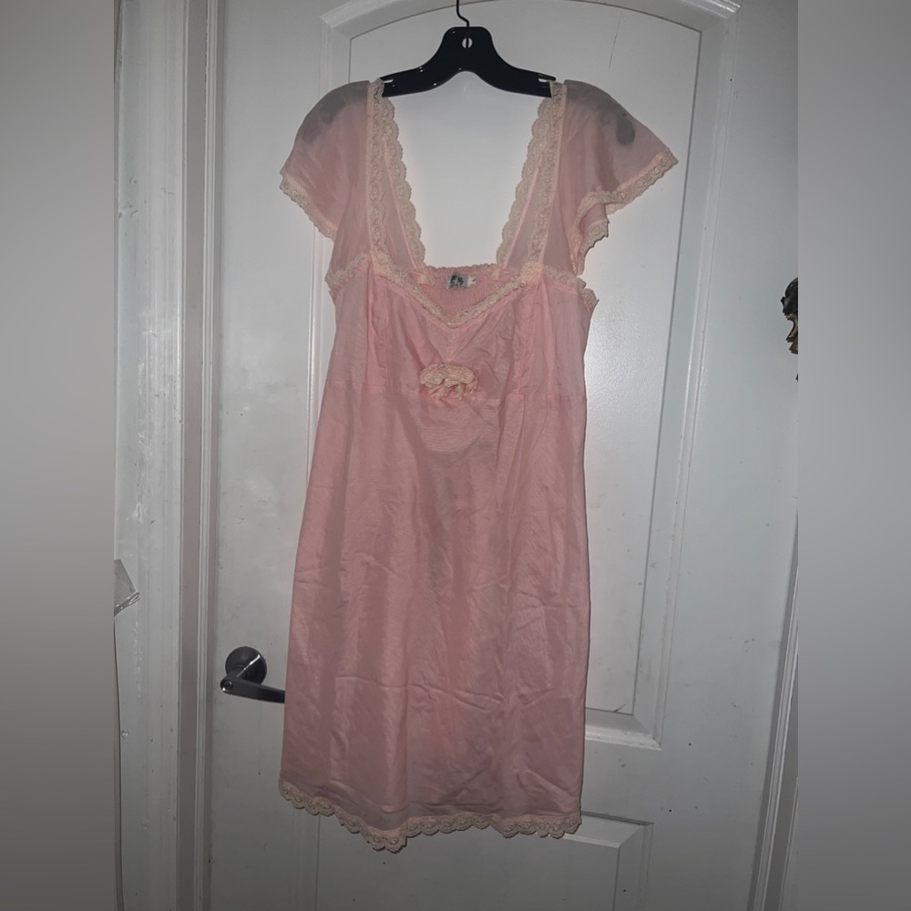 Charo Ruiz pink lace mini dress